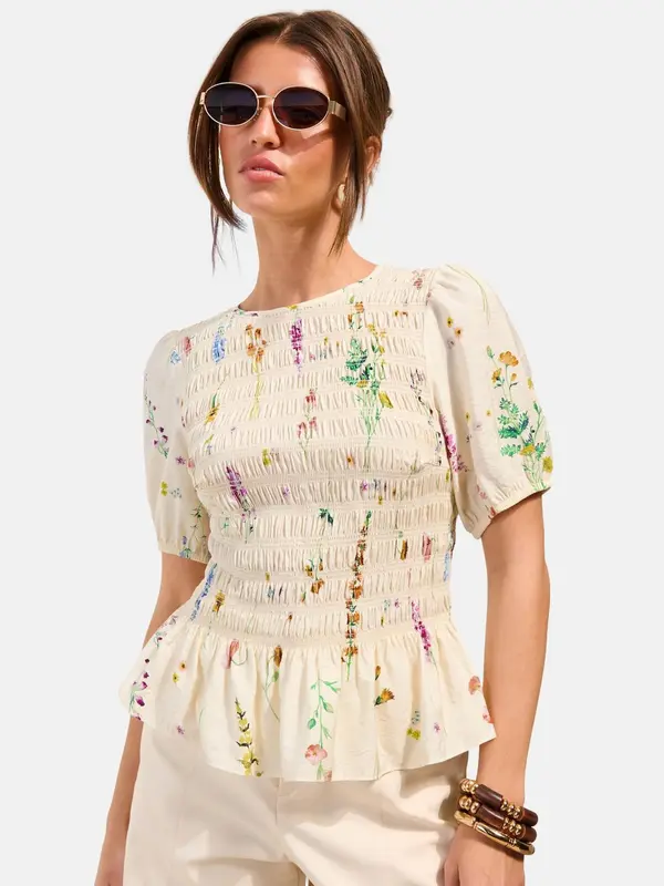 Friends Like These Friends Like These Bluza  kremna / rjava / zelena / svetlo lila