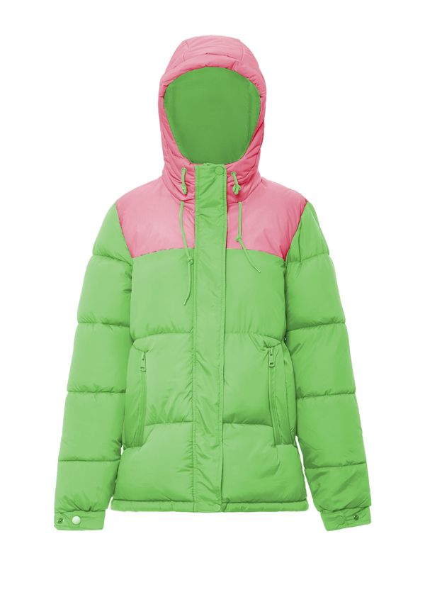 FUMO FUMO Zimska jakna  svetlo zelena / svetlo roza