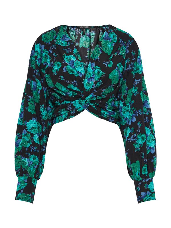 Funky Buddha Funky Buddha Bluza  kraljevo modra / smaragd / svetlo zelena / črna