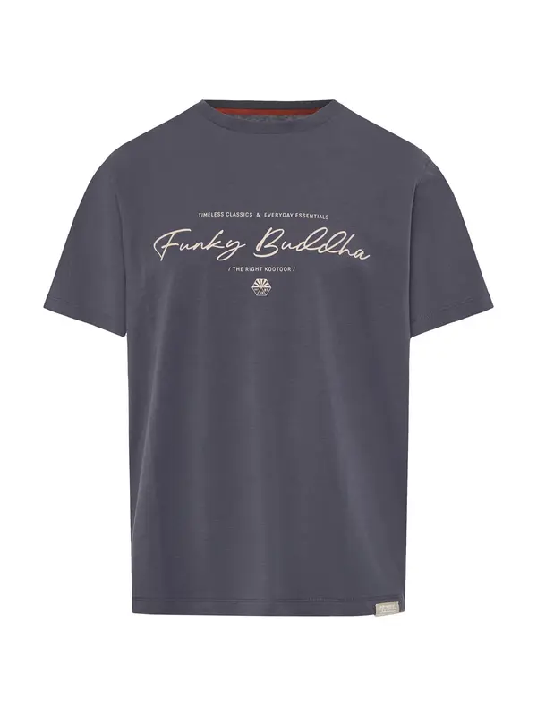 Funky Buddha Funky Buddha Majica  bež / temno siva