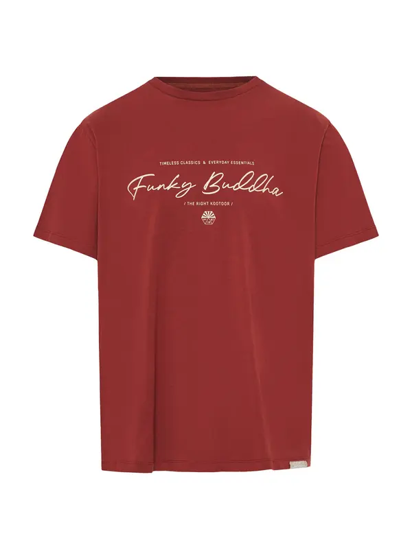 Funky Buddha Funky Buddha Majica  bordo / bela