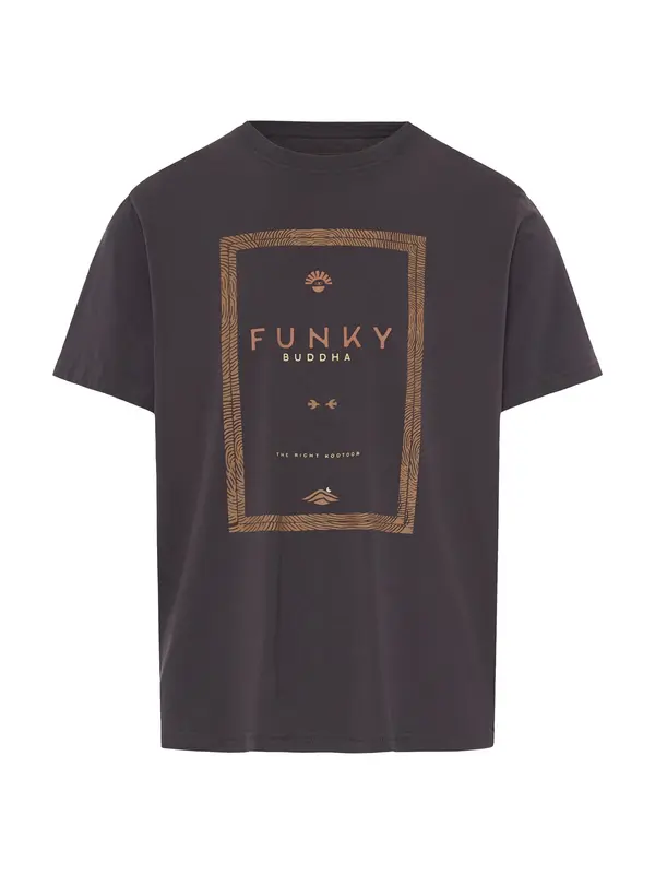 Funky Buddha Funky Buddha Majica  čokolada / umbra / mokka / svetlo rumena