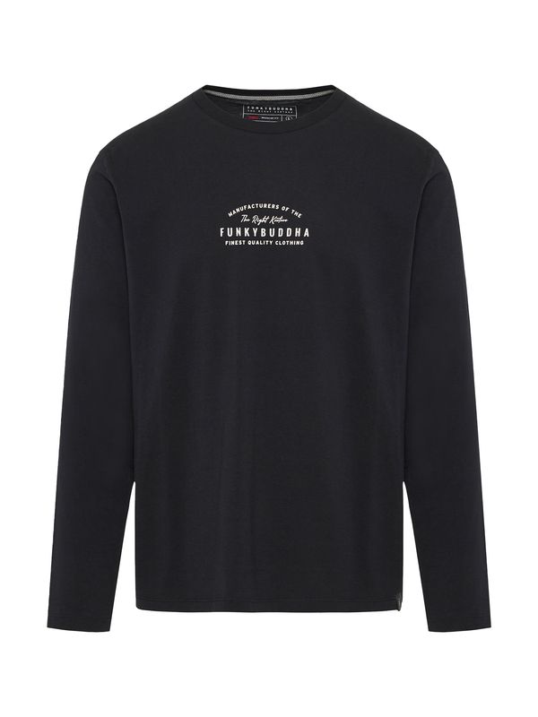 Funky Buddha Funky Buddha Majica  črna / bela