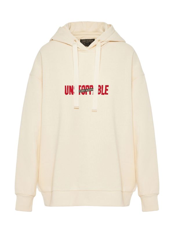 Funky Buddha Funky Buddha Majica  kremna / ognjeno rdeča / črna