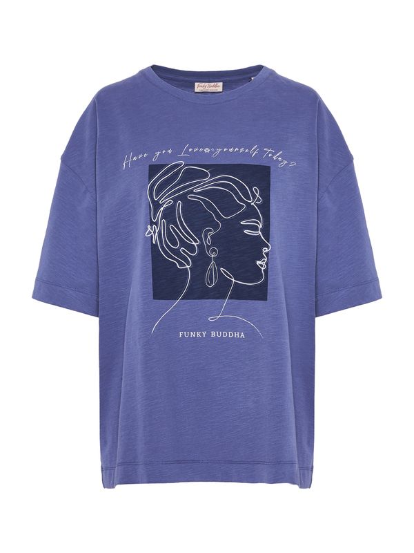 Funky Buddha Funky Buddha Majica  mornarska / vijolično modra / bela