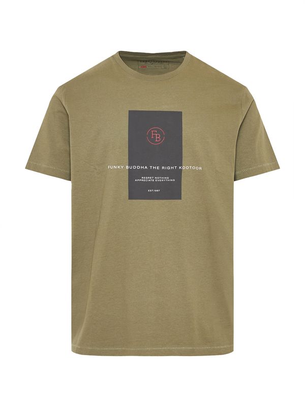 Funky Buddha Funky Buddha Majica  svetlo siva / fuksija / črna / bela