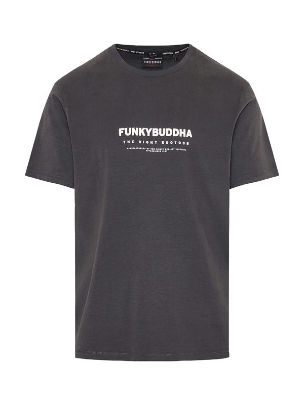 Funky Buddha Funky Buddha Majica  temno siva / bela