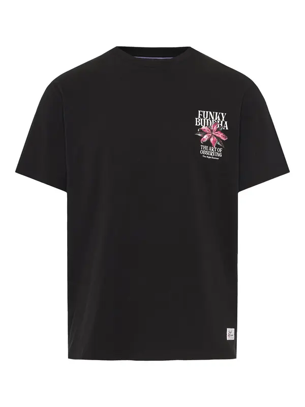 Funky Buddha Funky Buddha Majica  temno zelena / lila / črna / bela