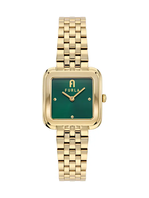 FURLA FURLA Analogna ura 'Diamante'  zlata / temno zelena