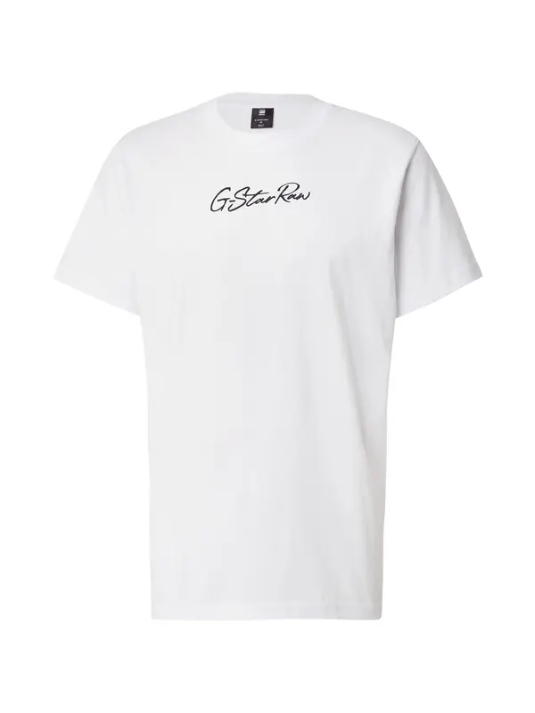 G-STAR G-STAR Majica 'Autograph'  črna / bela