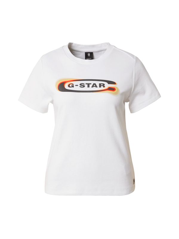 G-STAR G-STAR Majica 'Old skool'  bež / oranžna / črna / bela