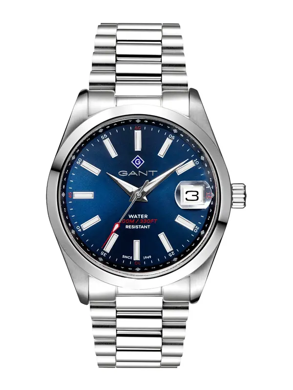 GANT GANT Analogna ura  marine / srebrna