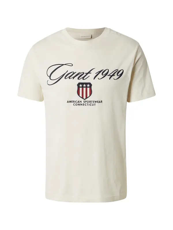 GANT GANT Majica  ecru / marine / temno rdeča
