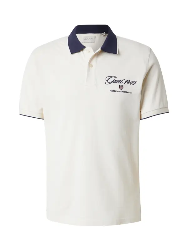 GANT GANT Majica  kremna / temno modra / rdeča