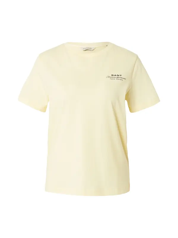 GANT GANT Majica  pastelno rumena / črna
