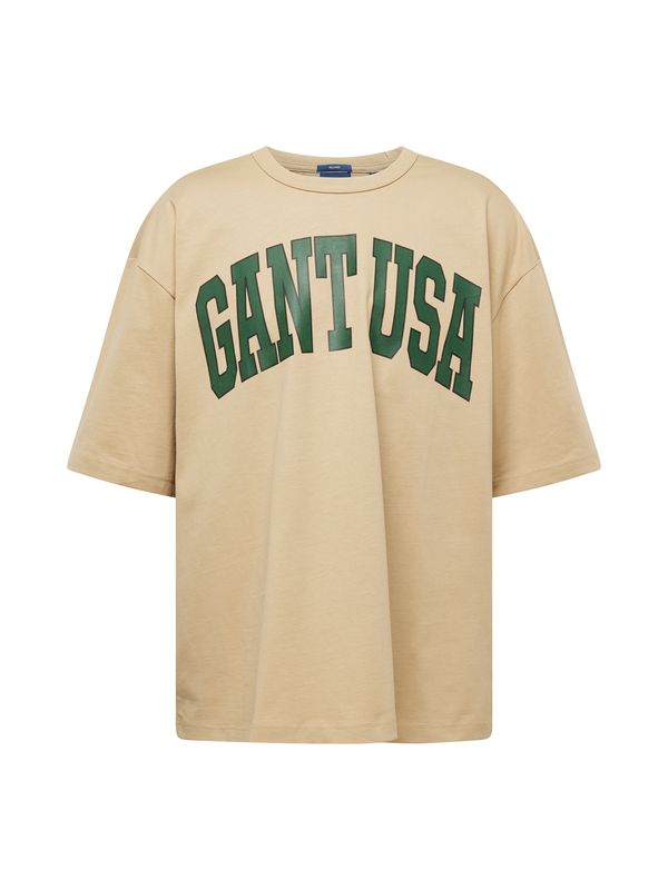 GANT GANT Majica  svetlo bež / zelena / črna