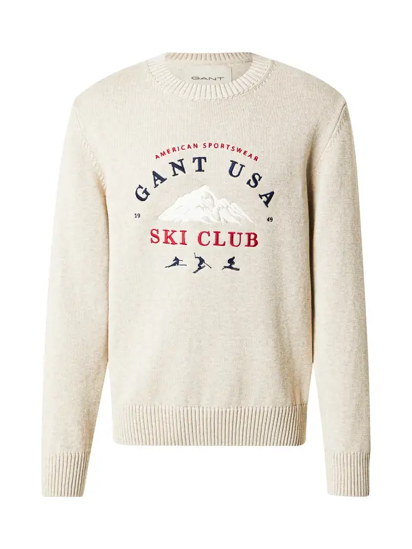 GANT GANT Pulover  ecru / temno modra / rdeča / bela