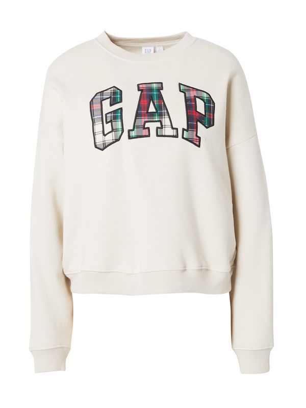 GAP GAP Majica 'HERITAGE'  ecru / zelena / rdeča / črna