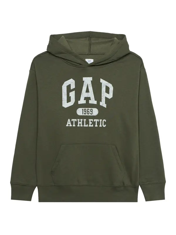 GAP GAP Majica 'HERITAGE'  temno zelena / bela