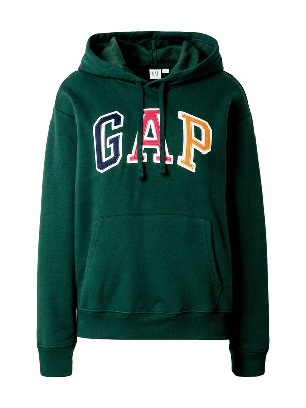 GAP GAP Majica 'HERITAGE'  temno zelena / oranžna / magenta / bela