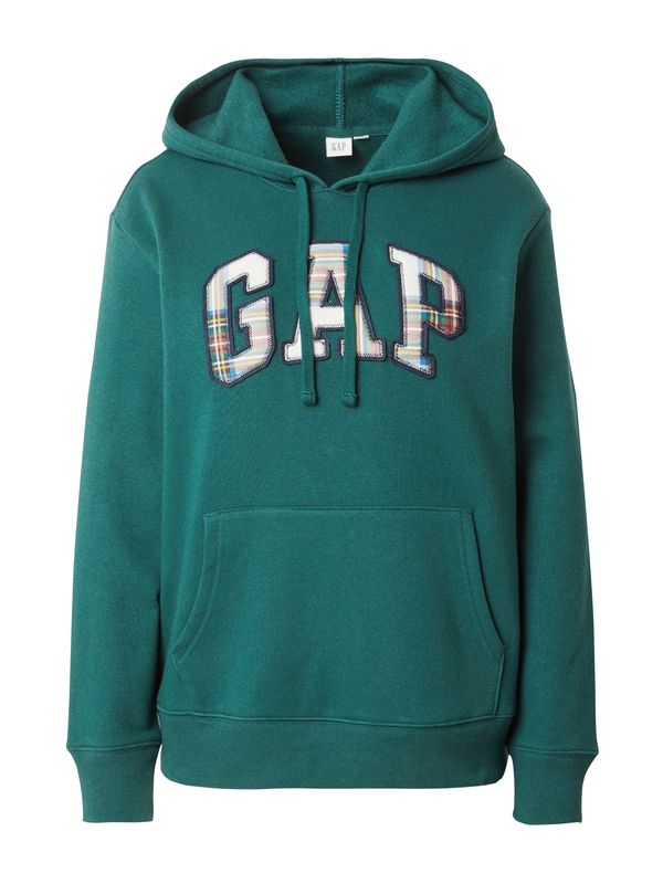 GAP GAP Majica 'HERITAGE'  travnato zelena / pastelno rdeča / bela