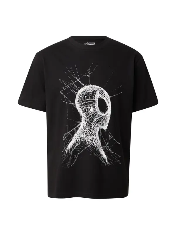 GAP GAP Majica 'MVL SPIDERMAN'  črna / bela