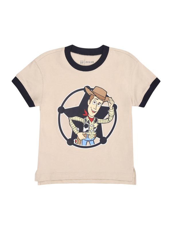 GAP GAP Majica  svetlo bež / svetlo rjava / pastelno rumena / črna