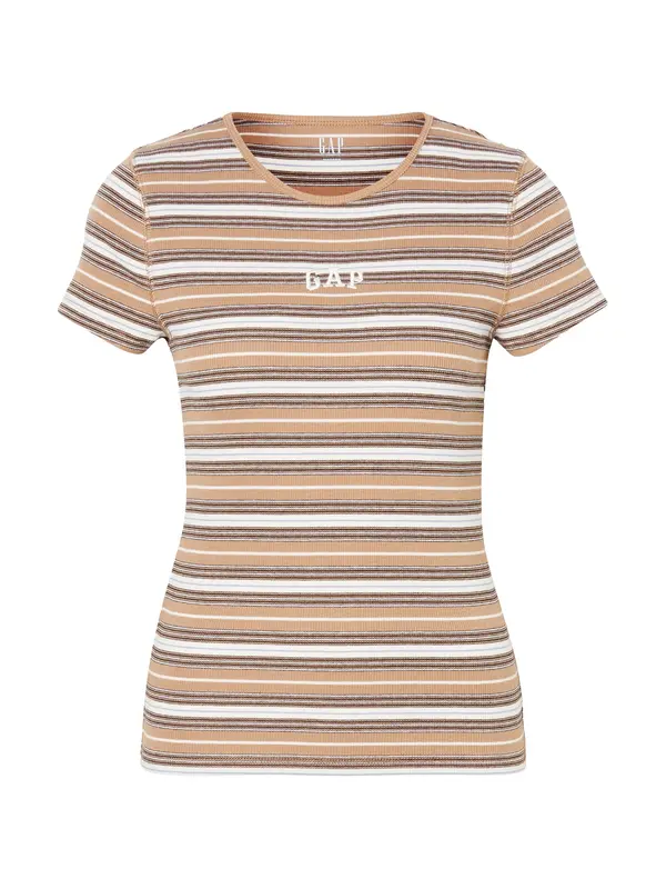 GAP GAP Majica  svetlo modra / rjava / brokat / bela