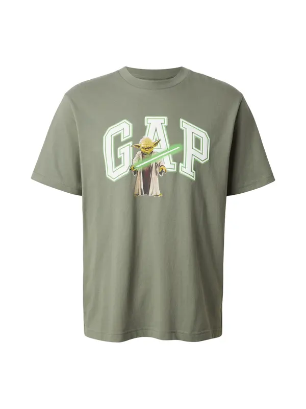 GAP GAP Majica 'YODA'  kaki / kivi / svetlo zelena / bela