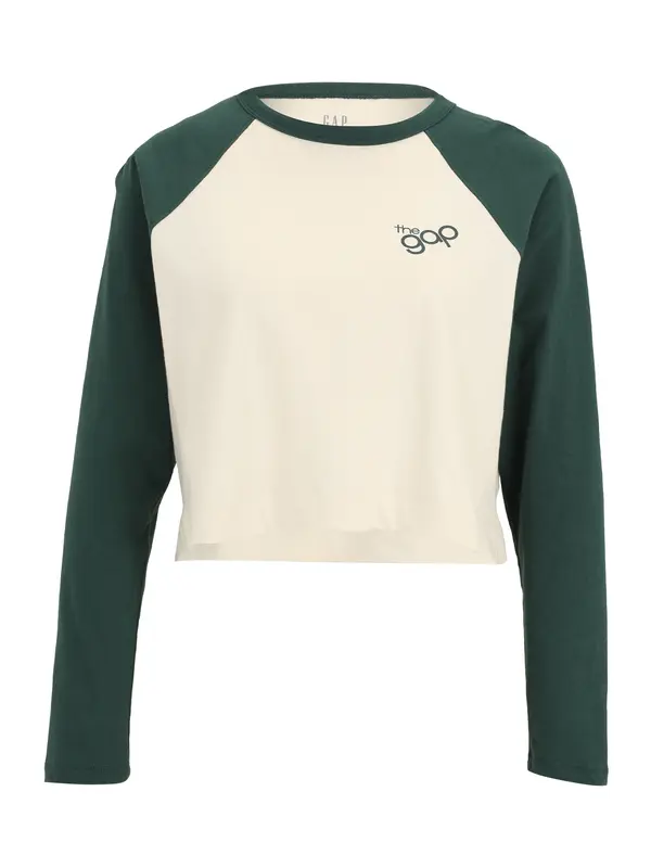 Gap Petite Gap Petite Majica  temno zelena / volneno bela