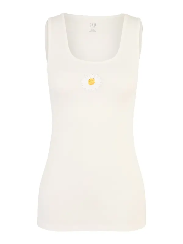 Gap Petite Gap Petite Top  rumena / bela / naravno bela