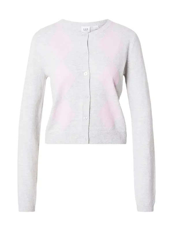 GAP GAP Pletena jopa 'CASHSOFT ARGYLE'  svetlo siva / rosé
