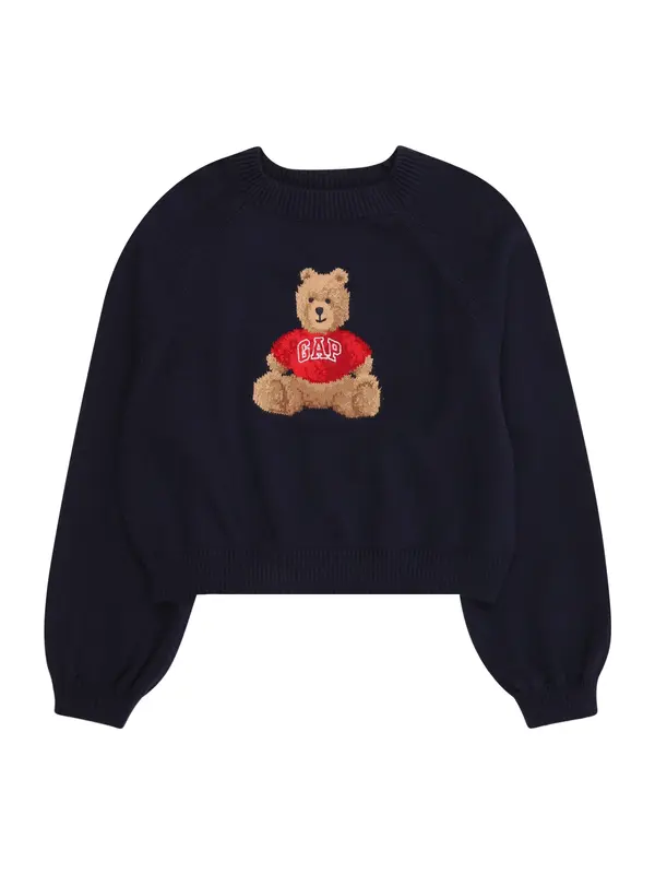 GAP GAP Pulover 'BRANNAN'  temno modra / svetlo rjava / živo rdeča / bela