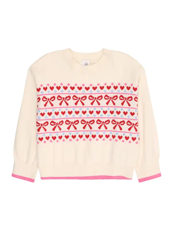 GAP GAP Pulover  svetlo modra / roza / puder / rdeča