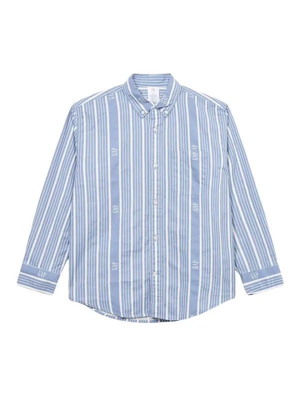 GAP GAP Srajca 'SP26 FRCH LS LOGO SHIRT'  modra / bela