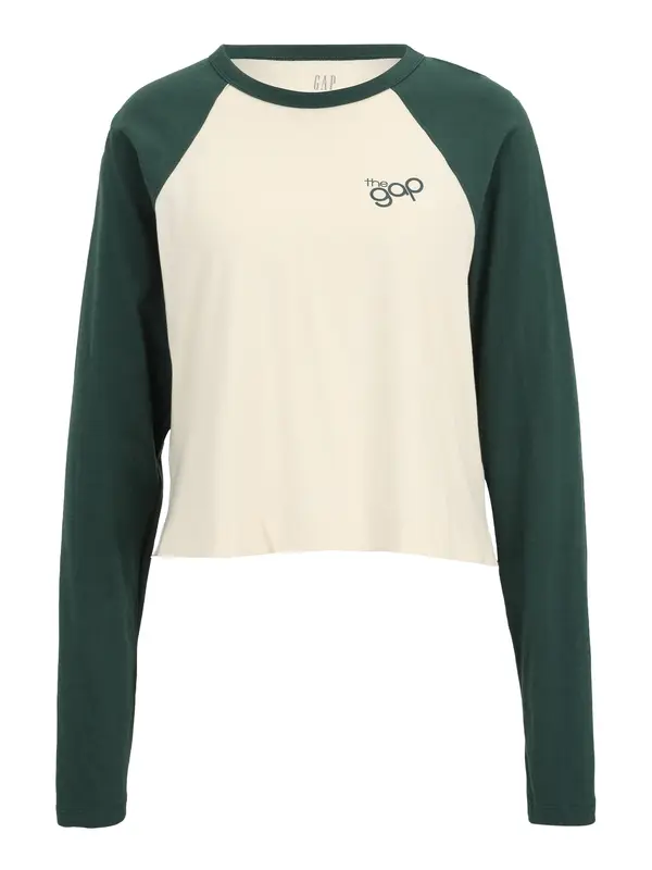Gap Tall Gap Tall Majica  temno zelena / naravno bela