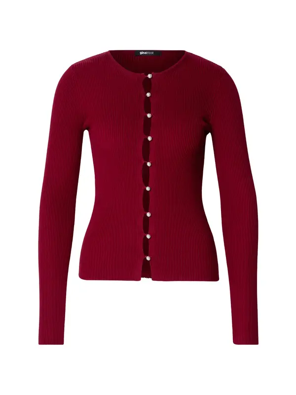 Gina Tricot Gina Tricot Pletena jopa  temno rdeča / biserno bela