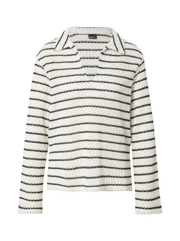 Gina Tricot Gina Tricot Pulover  črna / volneno bela