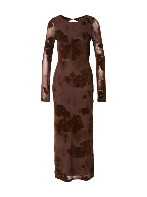 Gina Tricot Gina Tricot Večerna obleka 'Burnout'  čokolada / temno rjava