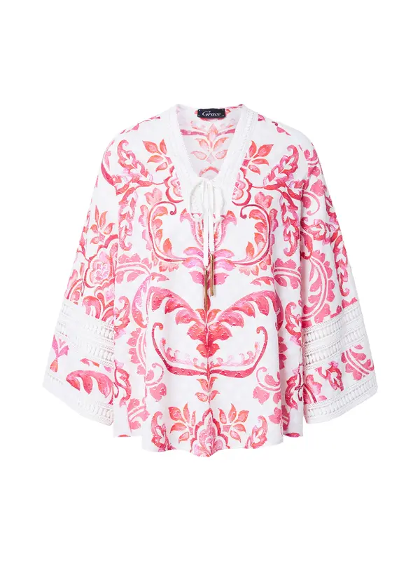 Grace Grace Bluza  burgund / brusnica / melona / bela