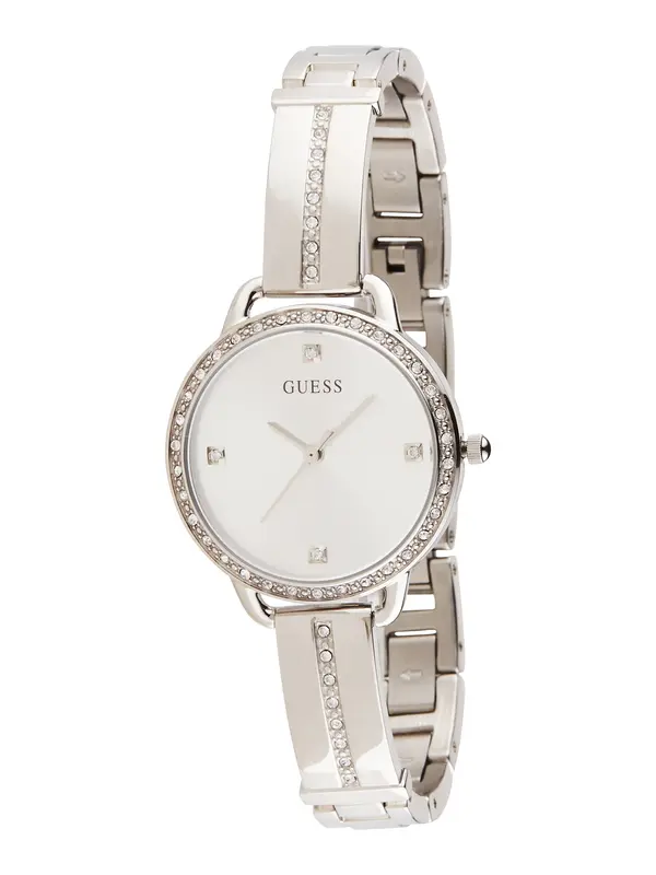 GUESS GUESS Analogna ura 'Bellini'  srebrna / transparentna / bela