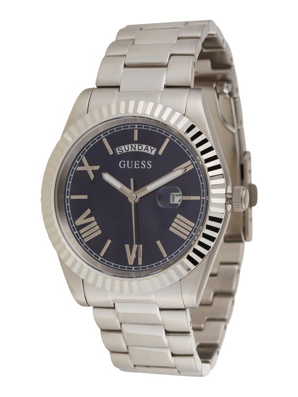 GUESS GUESS Analogna ura 'Connoisseur'  modra / srebrna