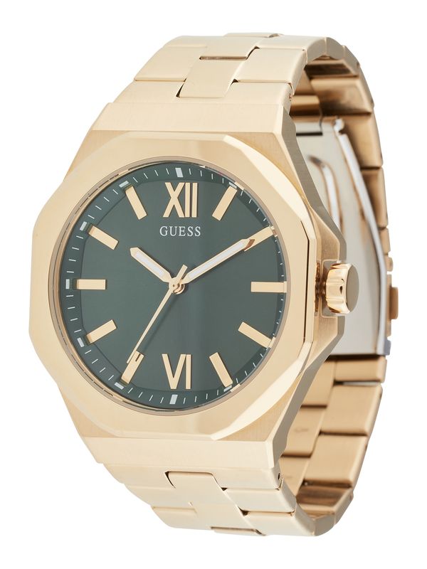 GUESS GUESS Analogna ura 'EMPEROR'  zlata / temno zelena