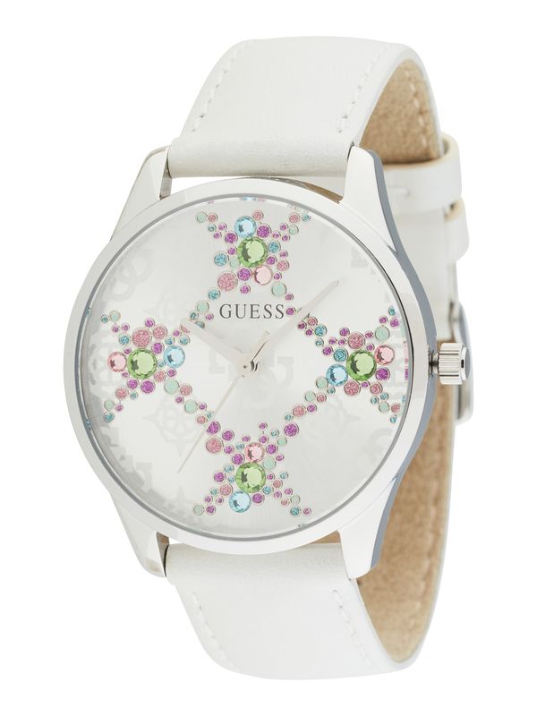GUESS GUESS Analogna ura 'LUSTER'  lila / roza / srebrna / off-bela