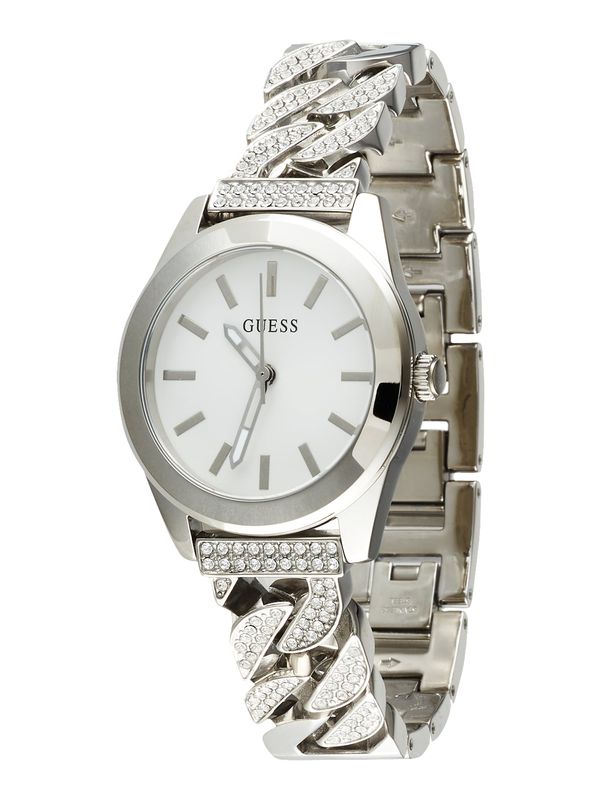 GUESS GUESS Analogna ura  srebrna / bela