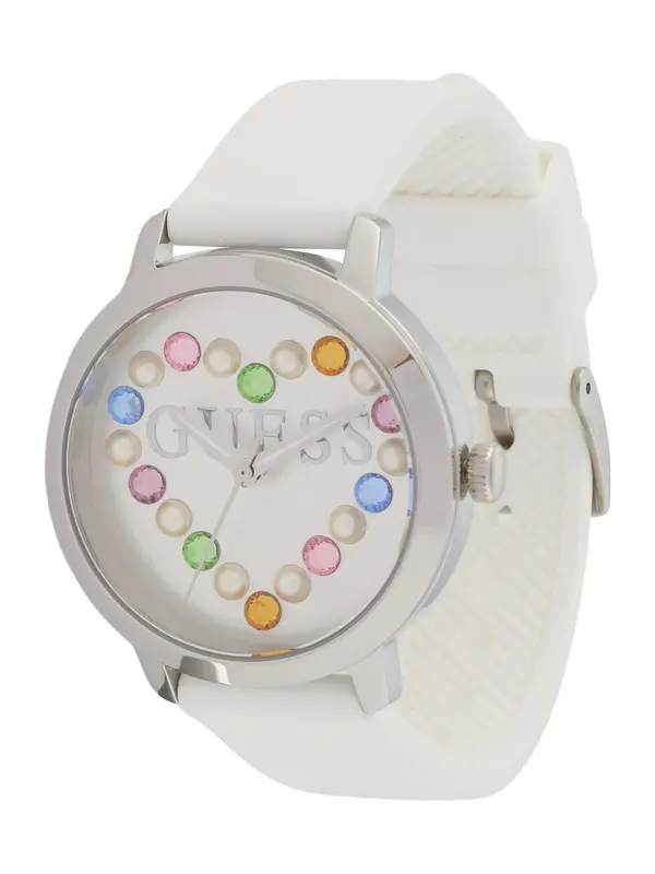 GUESS GUESS Analogna ura  srebrna / bela