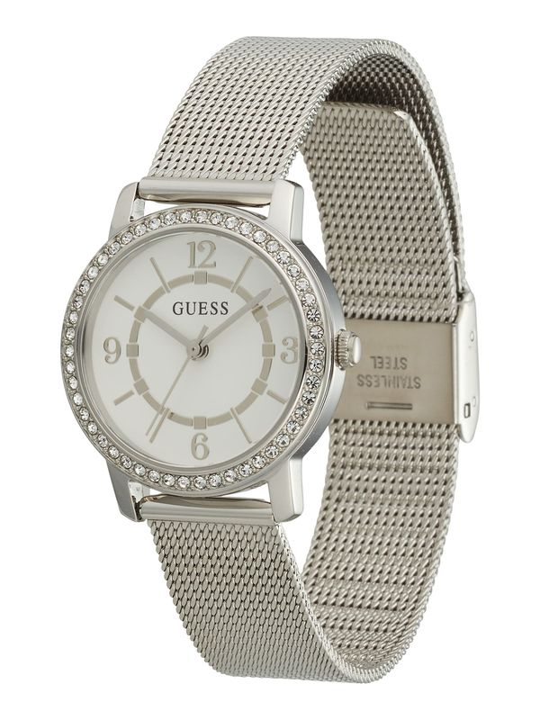GUESS GUESS Analogna ura  srebrna / bela