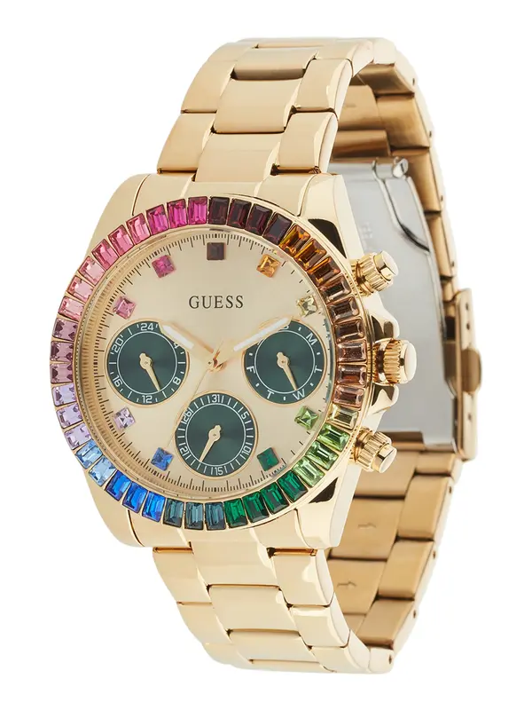 GUESS GUESS Analogna ura  svetlo modra / zlata / temno zelena / roza