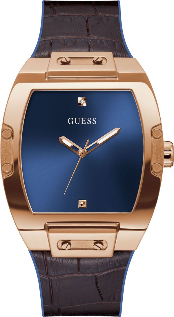 GUESS GUESS Analogna ura  temno modra / temno rjava / zlata