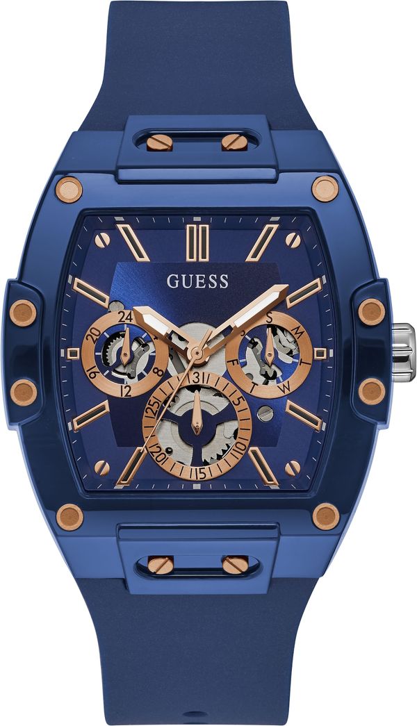 GUESS GUESS Analogna ura  temno modra / zlata / srebrna